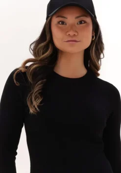 zwarte calvin klein mini jurk badge knitted sleeves dress