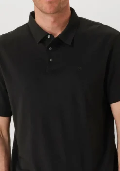 zwarte calvin klein polo ss supima chest emb