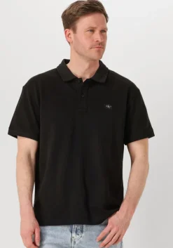zwarte calvin klein polo woven label polo