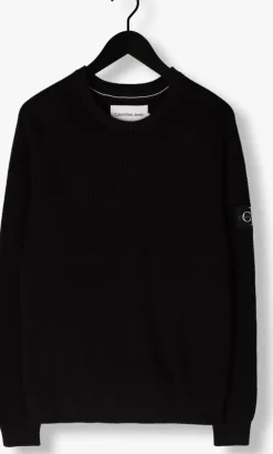 zwarte calvin klein sweater badge easy sweater