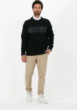 zwarte calvin klein sweater blocking institutional crew neck