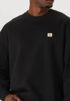 zwarte calvin klein sweater ls eu badge 350terry cn swtshrt