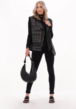 zwarte calvin klein top stacked logo ls roll neck