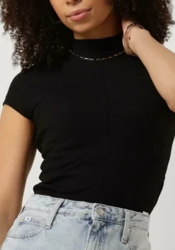 zwarte calvin klein top seaming rib slim tee