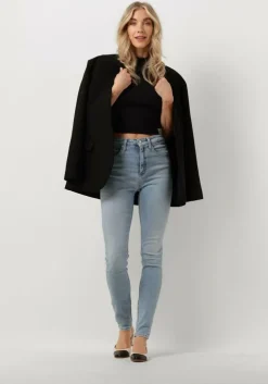 zwarte calvin klein top seaming rib slim tee