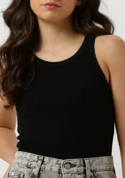 zwarte calvin klein top variegated rib woven tab tank
