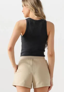 zwarte calvin klein top washed woven label rib tank top