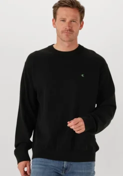 zwarte calvin klein trui ls ez corron crewnk sweater 12gg