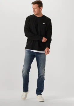 zwarte calvin klein trui ls waffle badge crewnk tee