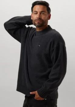 zwarte calvin klein trui boucle boxy sweater