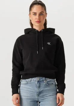 zwarte calvin klein trui ck embroidery hoodie
