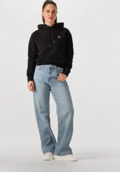 zwarte calvin klein trui ck embroidery hoodie