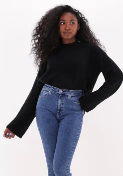 zwarte calvin klein trui fluffy wide open sleeves sweater
