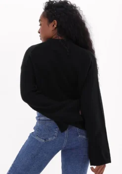 zwarte calvin klein trui fluffy wide open sleeves sweater