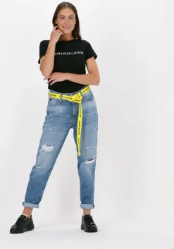 zwarte calvin klein t-shirt core instit logo slim fit tee