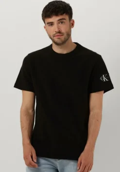 zwarte calvin klein t-shirt badge waffle tee