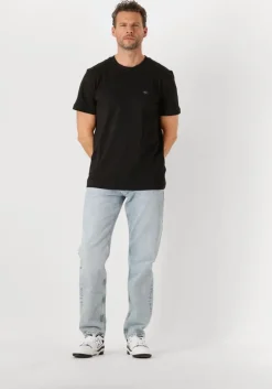 zwarte calvin klein t-shirt woven label regular tee