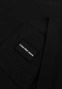 zwarte calvin klein t-shirt mix media mesh pocket tee