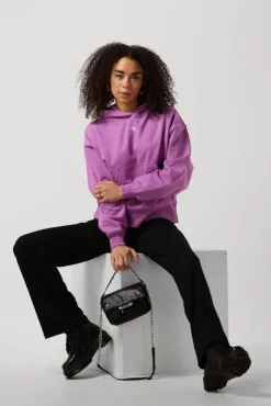 zwarte calvin klein wijde broek shiny rib wide leg pants