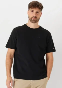 zwarte cast iron t-shirt crewneck regular fit interlock essential