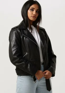 zwarte catwalk junkie leren jas jk biker babe