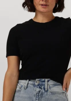 zwarte catwalk junkie t-shirt ribbed tee