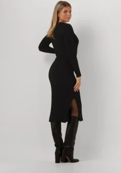 zwarte cc heart midi jurk cc heart elena knit dress