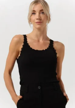 zwarte cc heart top silk lace camisole