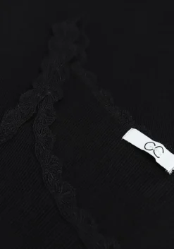 zwarte cc heart top silk lace camisole