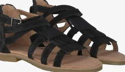 zwarte clic! platte sandalen 8909