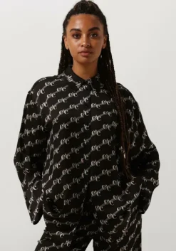 zwarte co'couture blouses logo oversized shirt