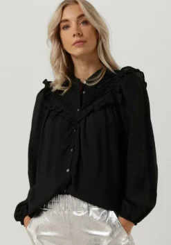 zwarte co'couture blouses callum frill shoulder shirt