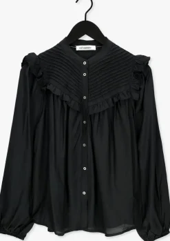 zwarte co'couture blouses callum frill shoulder shirt