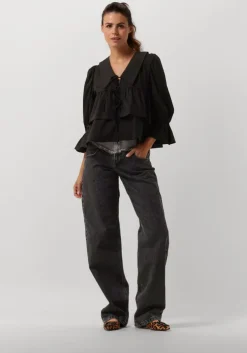 zwarte co'couture blouses co crisp collor blouse