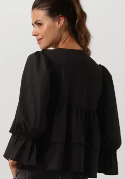 zwarte co'couture blouses co crisp collor blouse