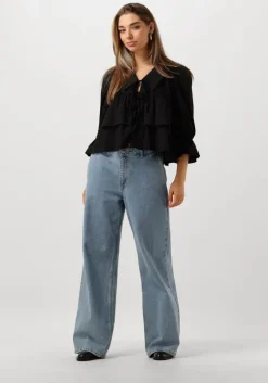 zwarte co'couture blouses co crisp collor blouse