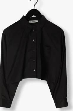 zwarte co'couture blouses cotton crisp cropped shirt
