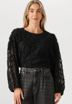 zwarte co'couture blouses shania fluffy blouse