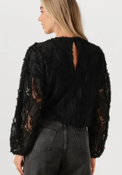 zwarte co'couture blouses shania fluffy blouse