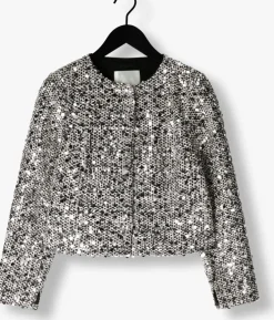 zwarte co'couture jack boucle cc sequin cocktail jacket