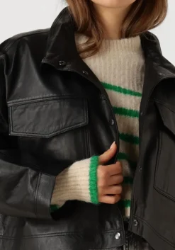 zwarte co'couture jassen phoebecc leather box jacket