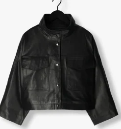 zwarte co'couture jassen phoebecc leather box jacket