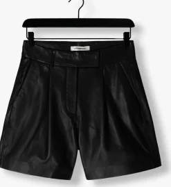 zwarte co'couture korte broek phoebecc leather pleat shorts