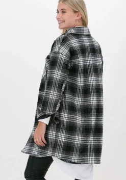 zwarte co'couture mantel edna check shirt