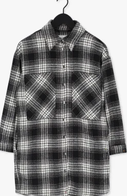 zwarte co'couture mantel edna check shirt