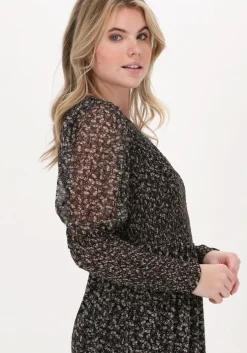 zwarte co'couture maxi jurk mesh flower smock dress