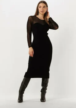 zwarte co'couture midi jurk baducc mix corset dress