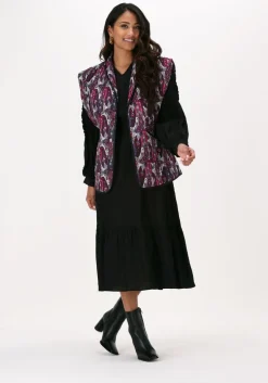 zwarte co'couture midi jurk petra frill dress