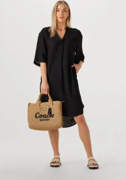 zwarte co'couture midi jurk caryncc pleat tunic dress