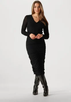 zwarte co'couture midi jurk regan cc rust mesh dress